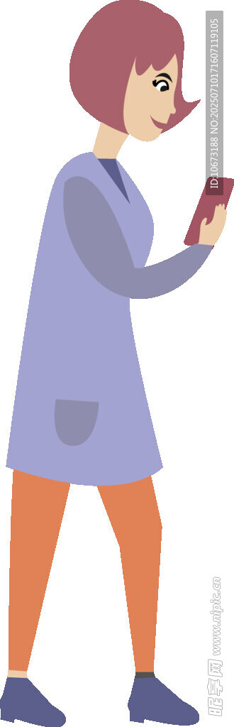行走中看手机的女士