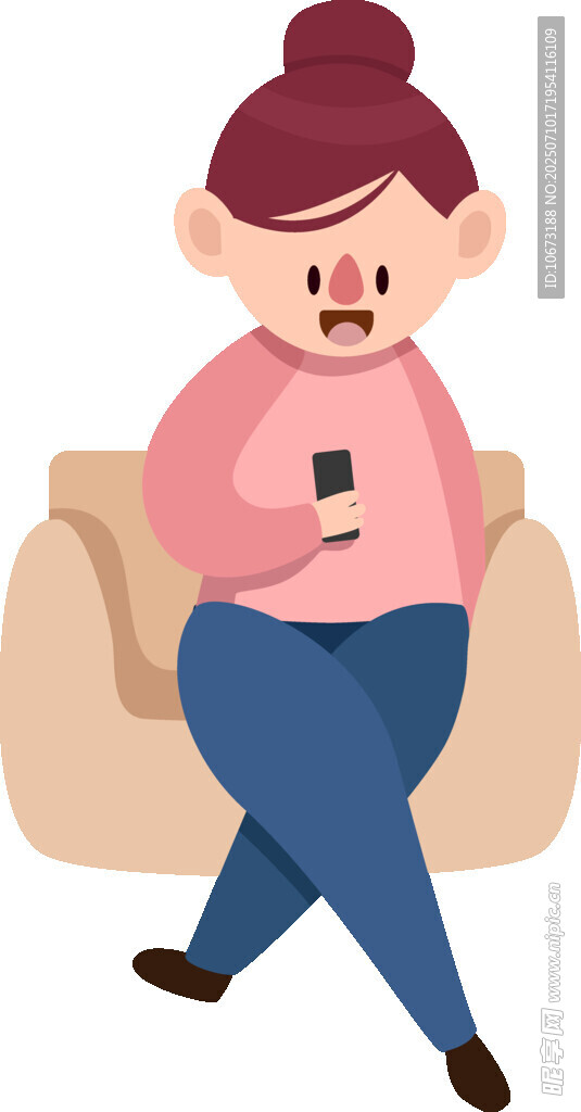 沙发上玩手机的休闲女士