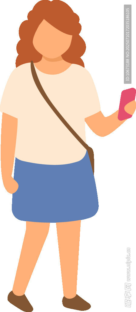 女孩手持粉色手机