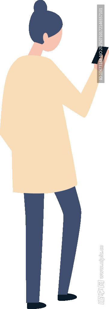 女子手持手机专注查看