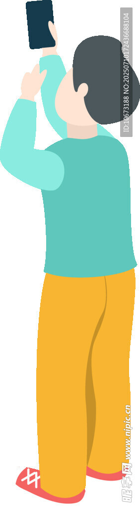 女孩抬手拍照瞬间