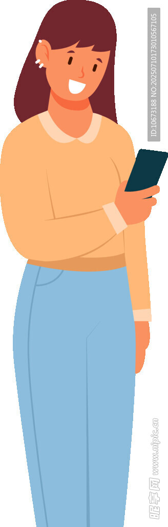 女子专注看手机画面