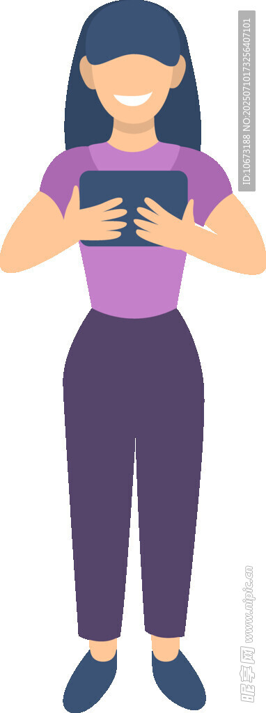 手持平板的女性形象