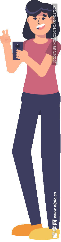 活力女孩比耶展灿烂笑容