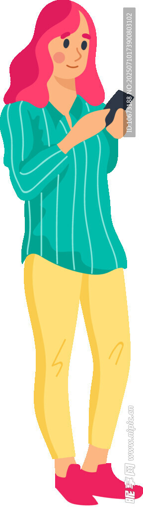 女子手持手机专注查看