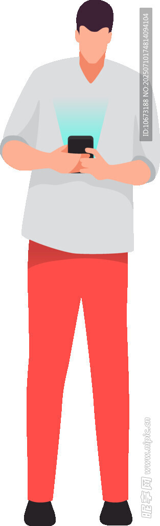 男子手持手机站立