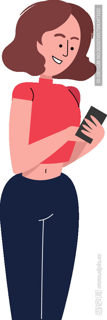 女子专注使用手机