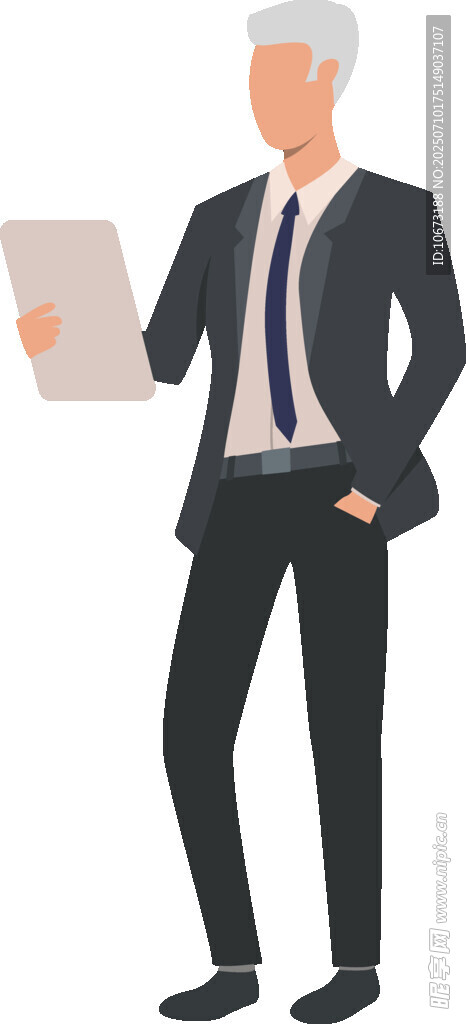 商务男士手持平板