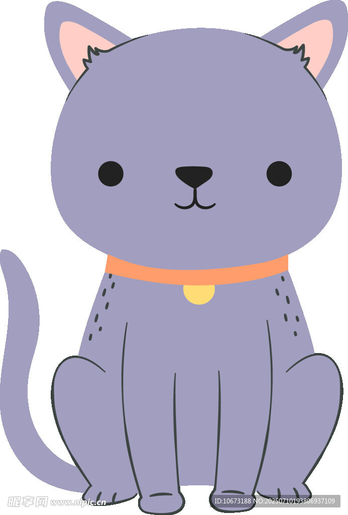 可爱紫色猫咪卡通形象