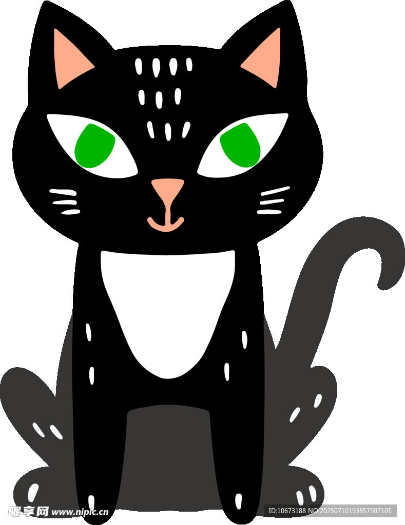 可爱黑猫卡通形象