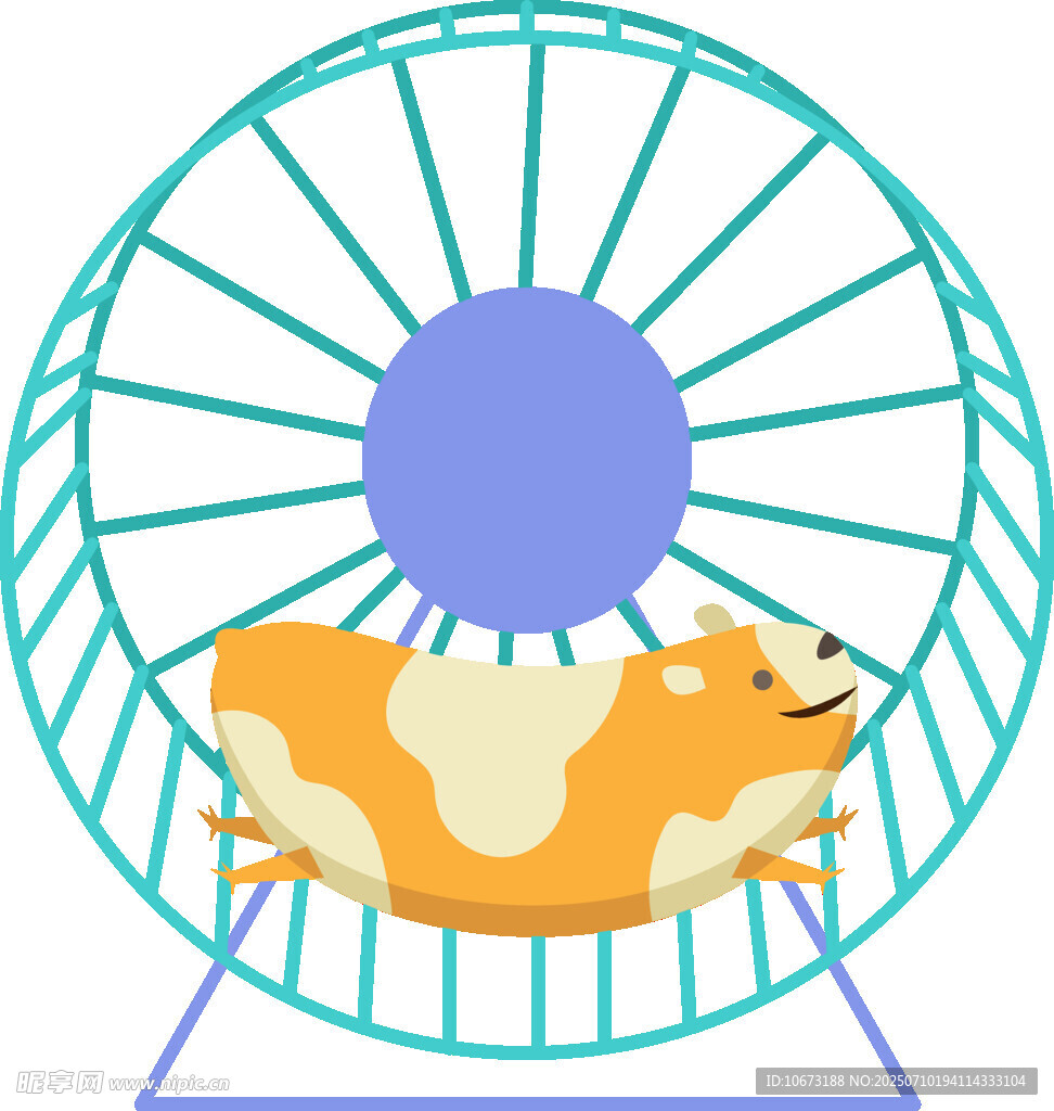 仓鼠在转轮中惬意休憩