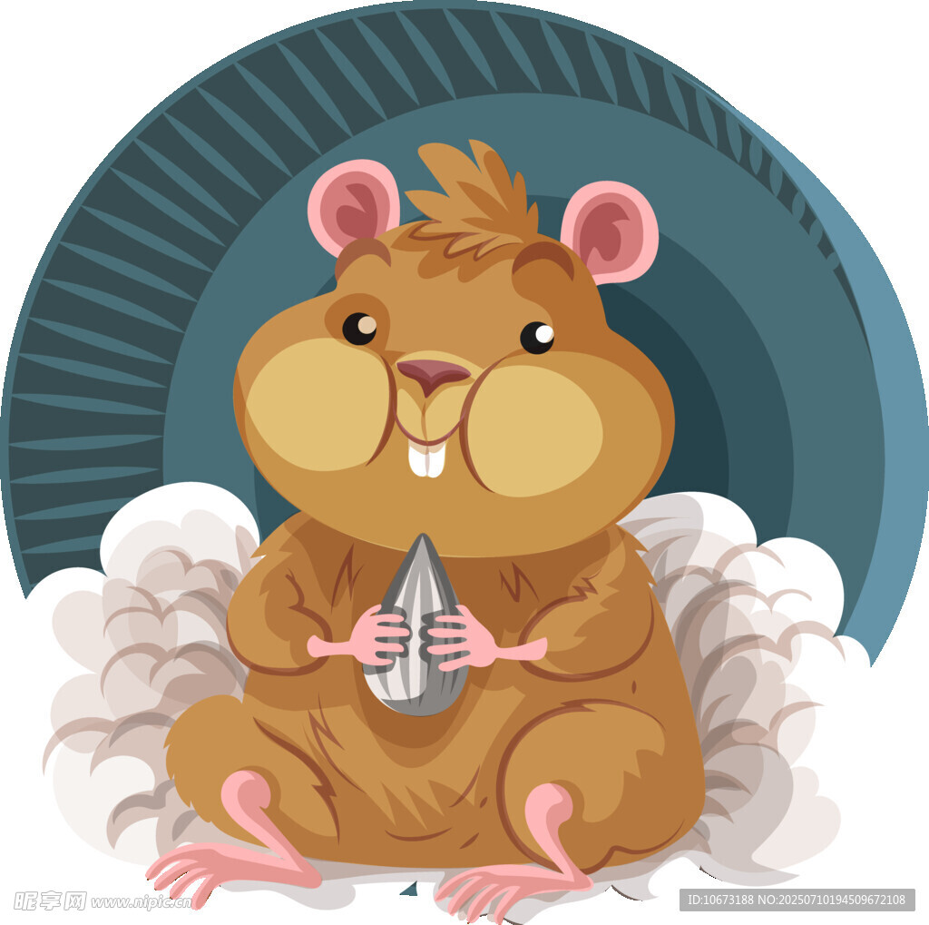 仓鼠手持奶瓶坐于云端
