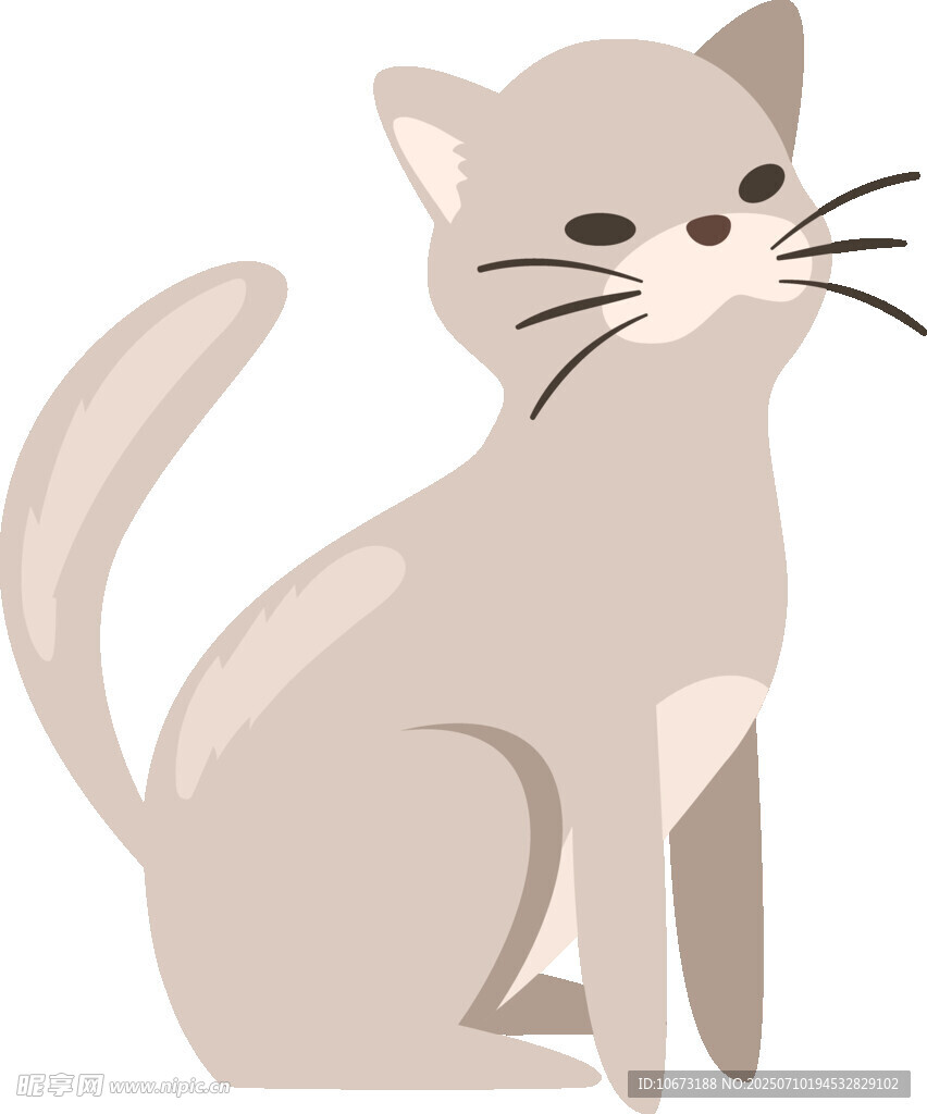 可爱坐姿猫咪插画