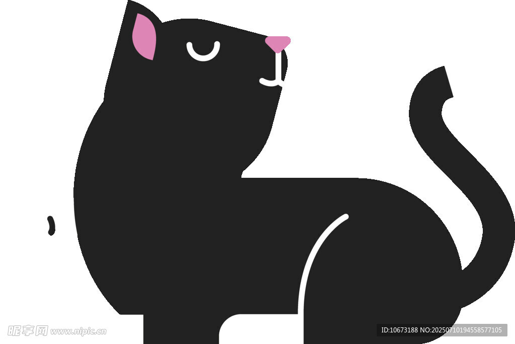 可爱黑猫插画