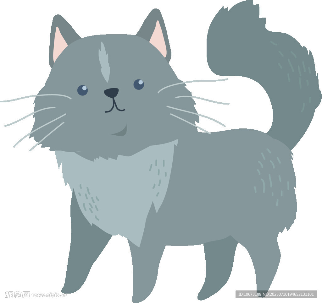 可爱灰猫插画