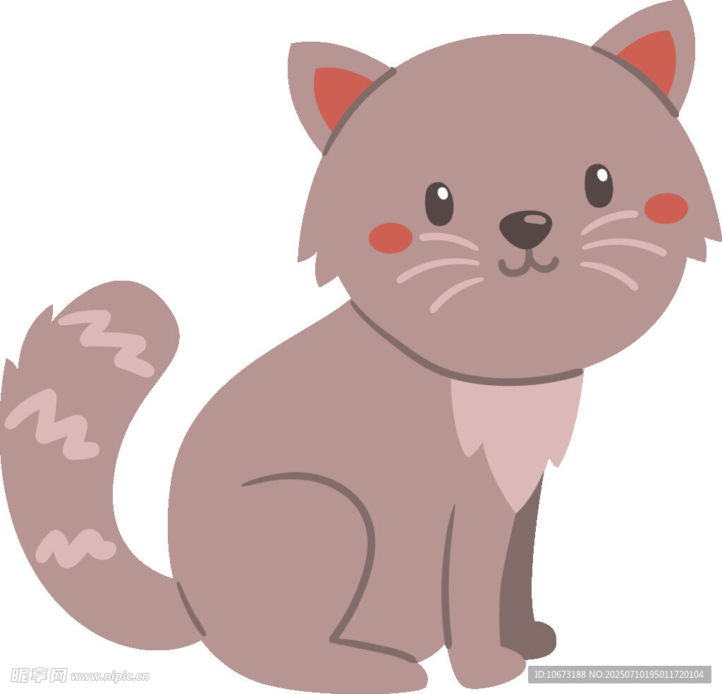 可爱灰猫坐立形象