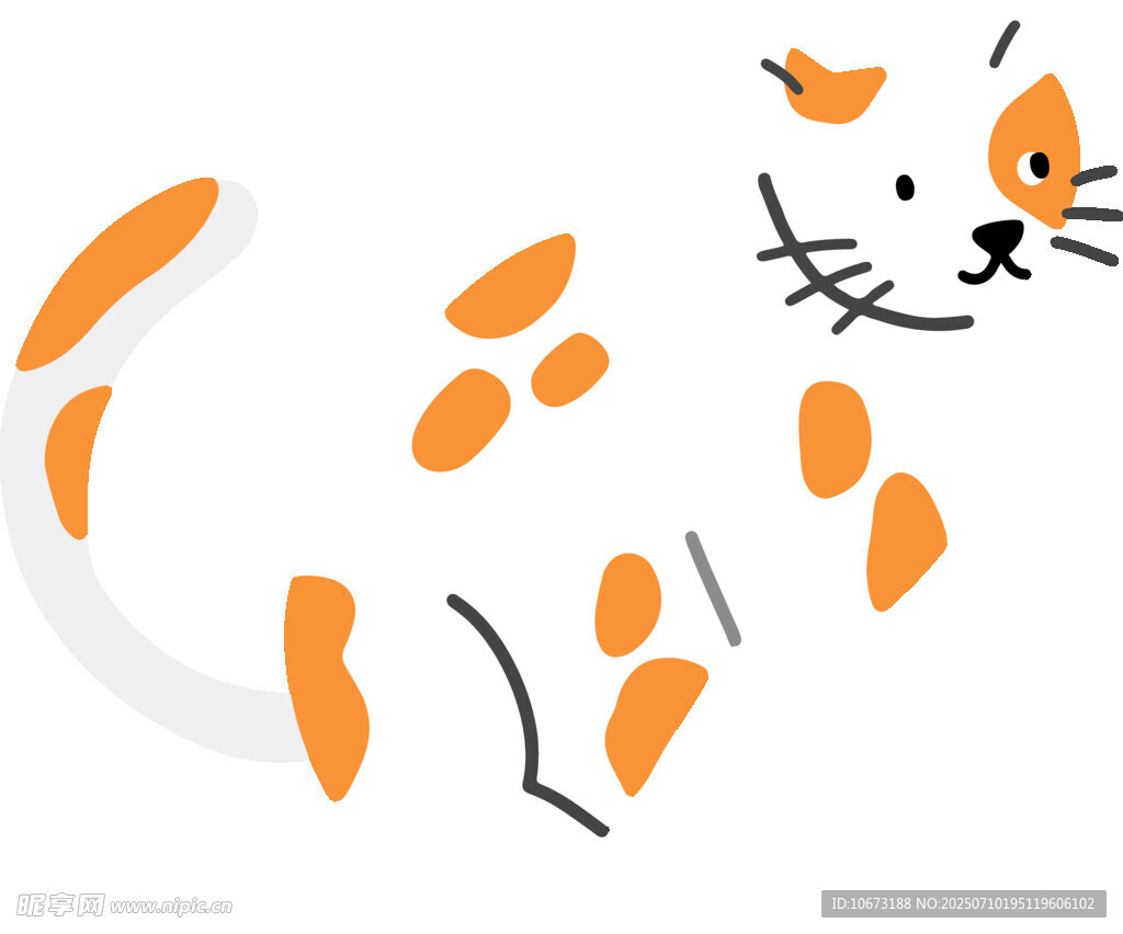 可爱斑点猫咪插画