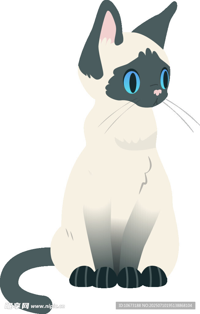 可爱暹罗猫插画