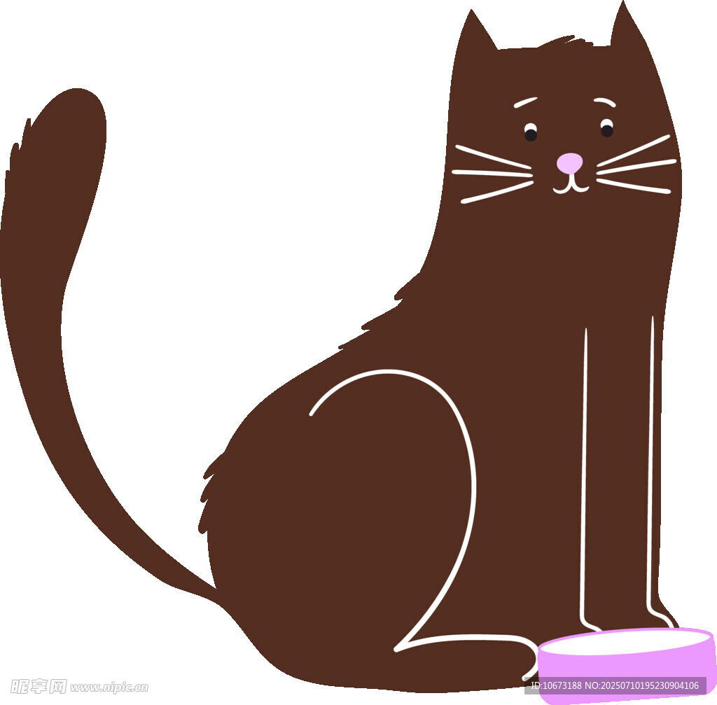 坐着的棕色猫咪