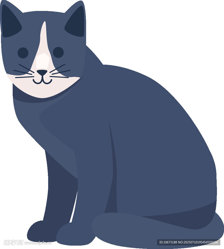 坐着的深蓝色猫咪