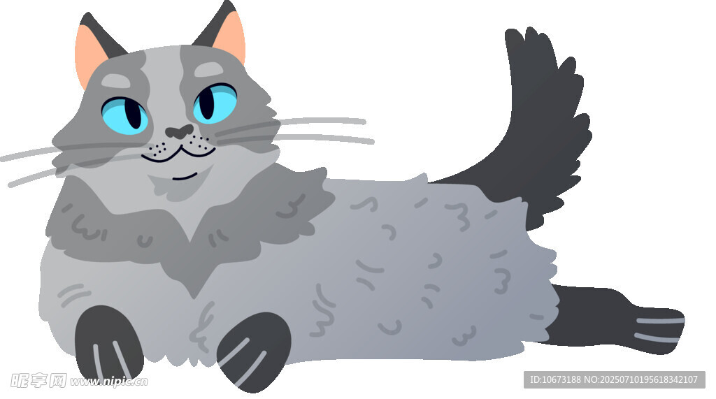 趴着的灰毛猫咪