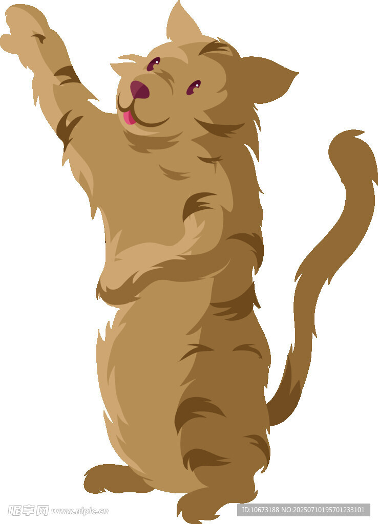 站立挥手的可爱猫咪