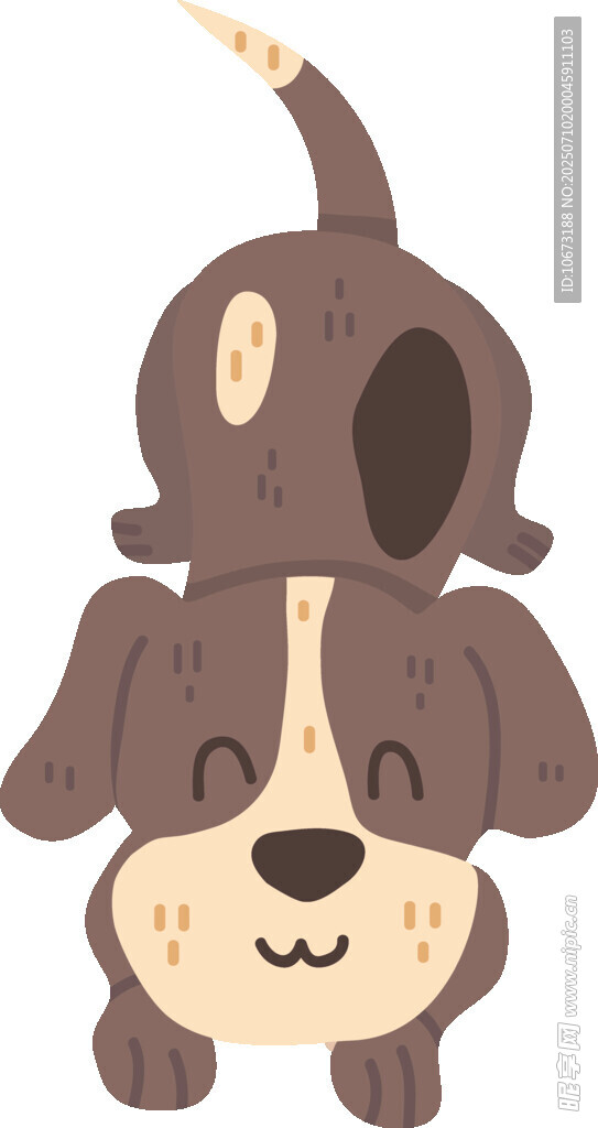 可爱叠罗汉小狗插画