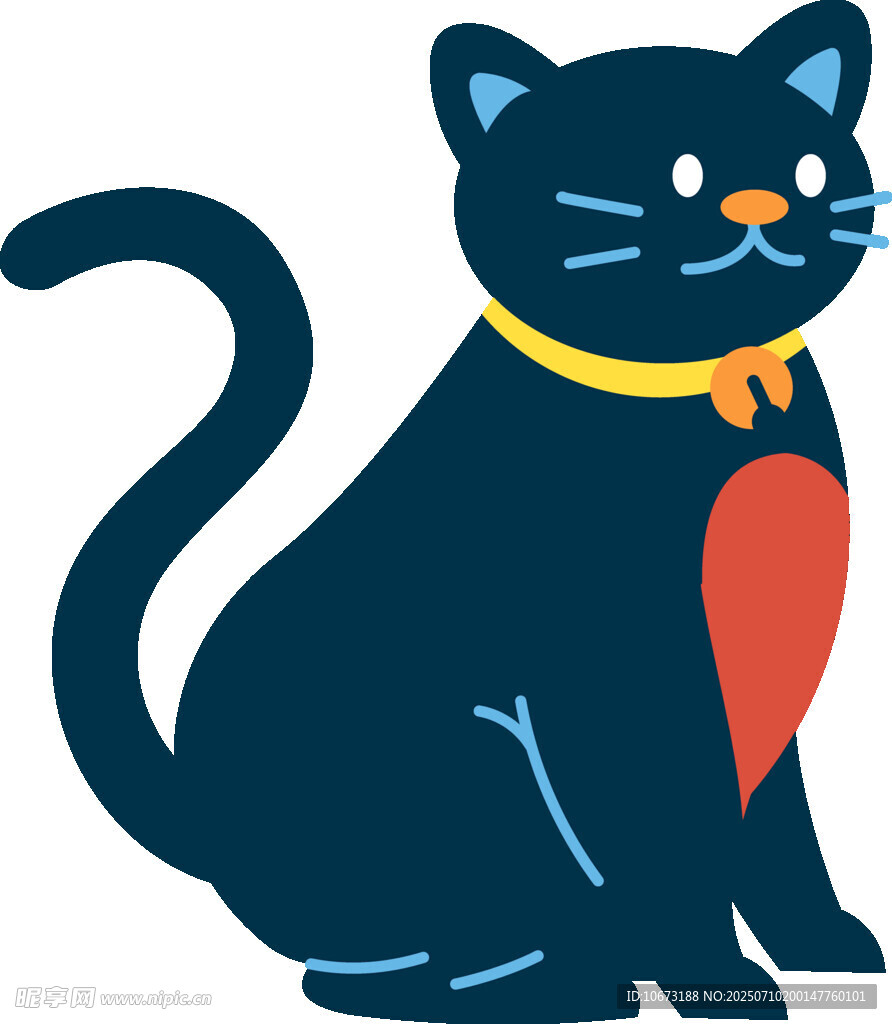 可爱黑猫插画