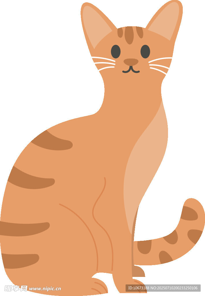 坐着的橘色条纹猫咪