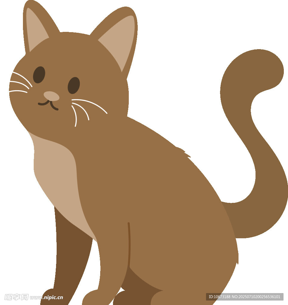 可爱棕色猫咪插画