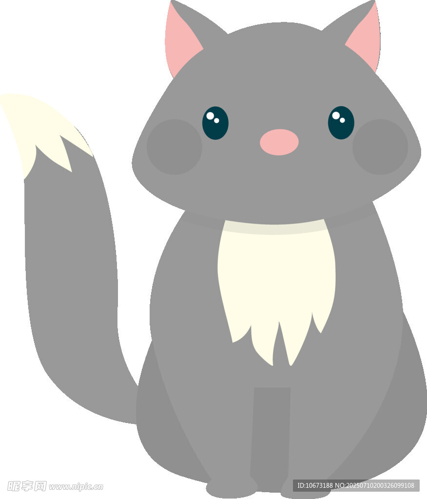 可爱灰猫插画