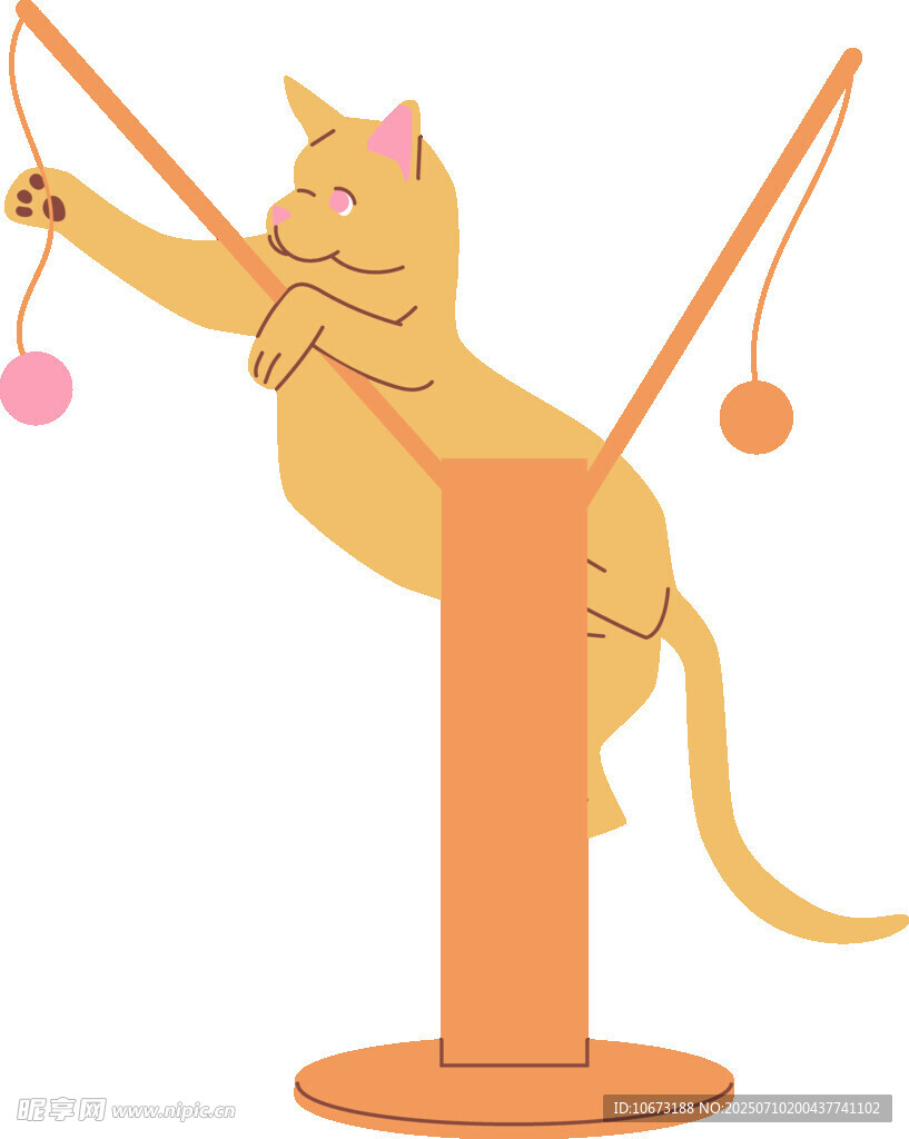 猫咪玩逗猫棒欢乐瞬间