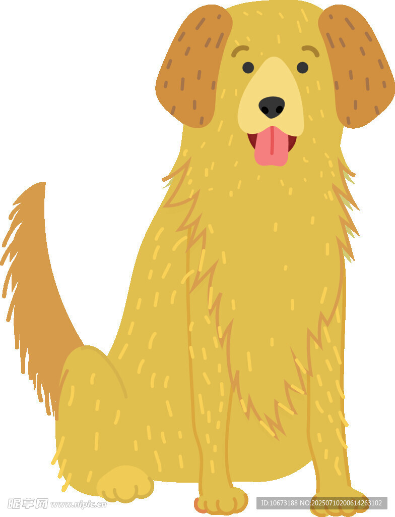 坐着的可爱金毛犬