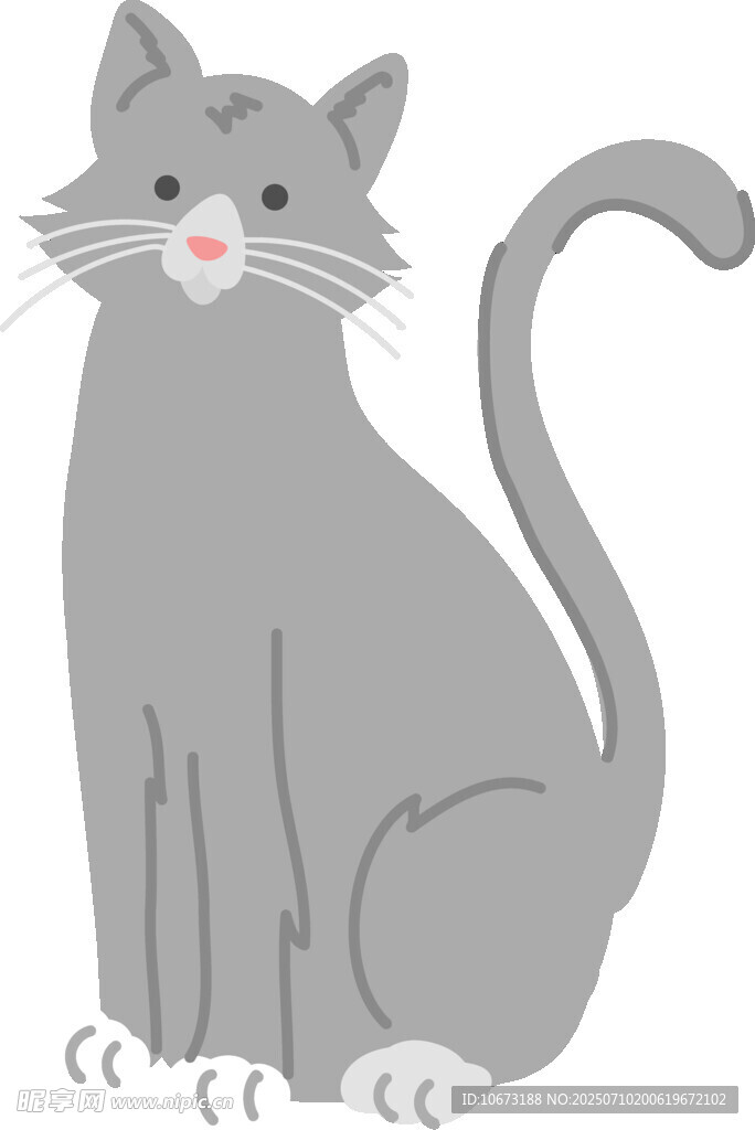 坐着的可爱灰猫