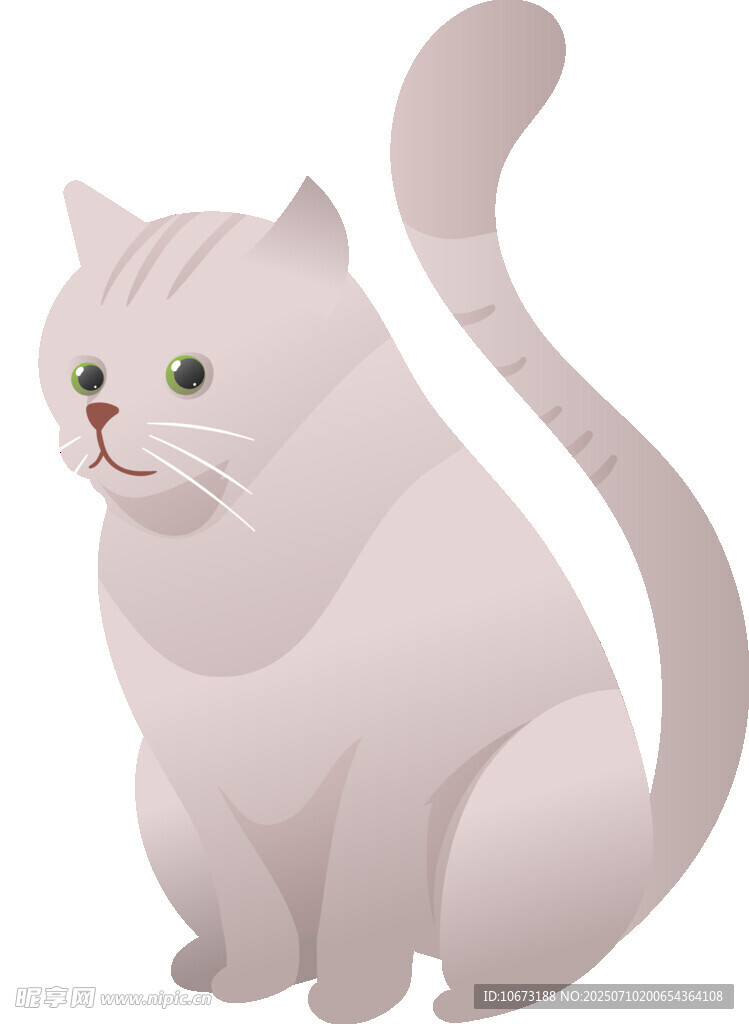 可爱坐姿猫咪插画