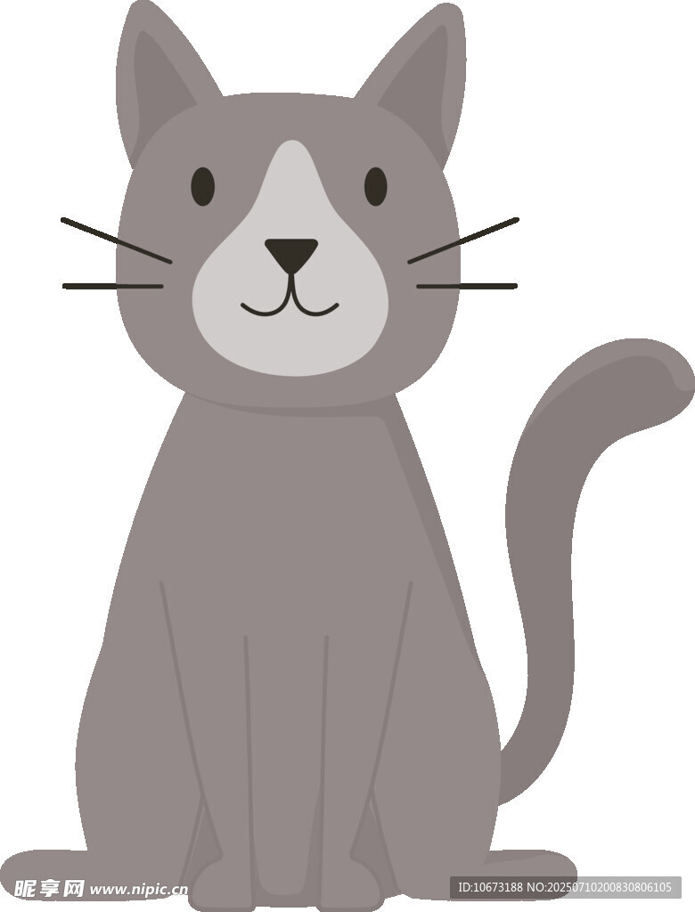可爱灰猫卡通形象
