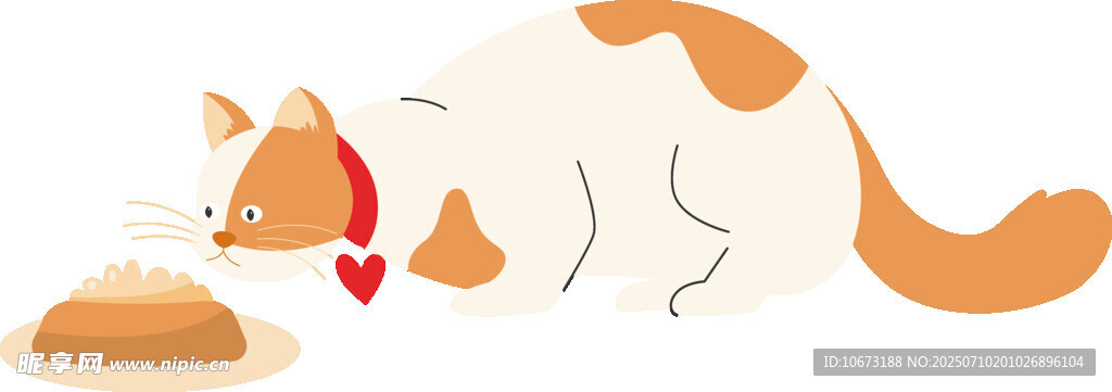 猫咪低头嗅闻食物