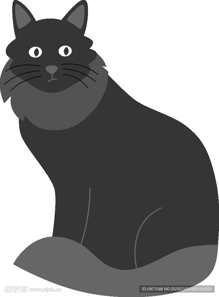 黑猫坐立形象