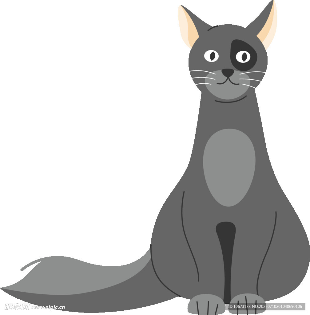 坐着的灰猫