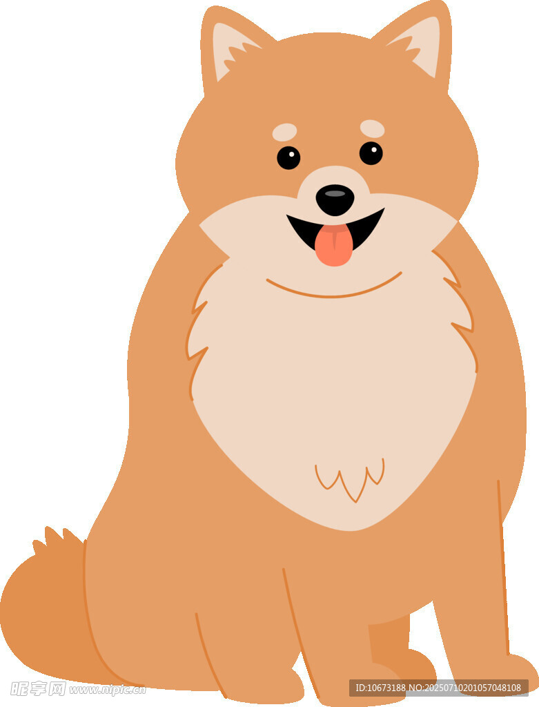 可爱坐着的柴犬插画