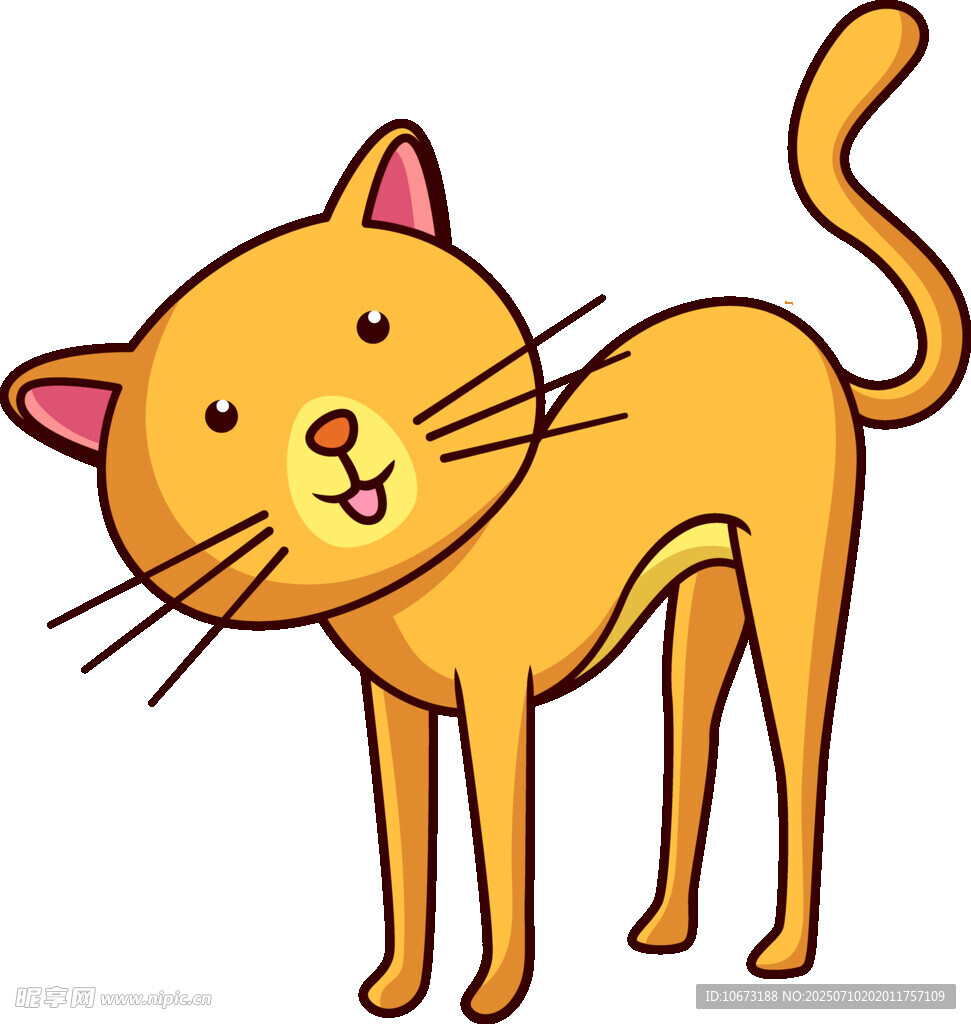 可爱站立橘猫