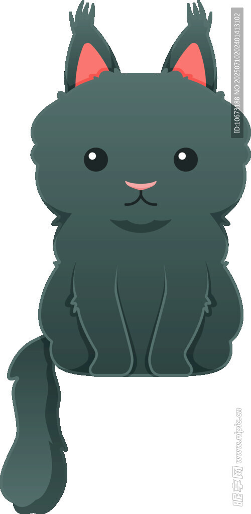 可爱黑猫卡通形象