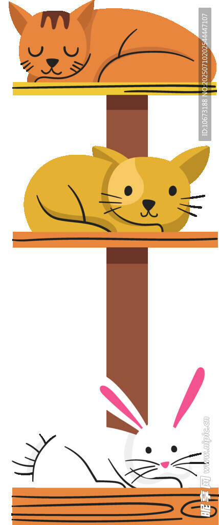 猫兔同框的趣味宠物架