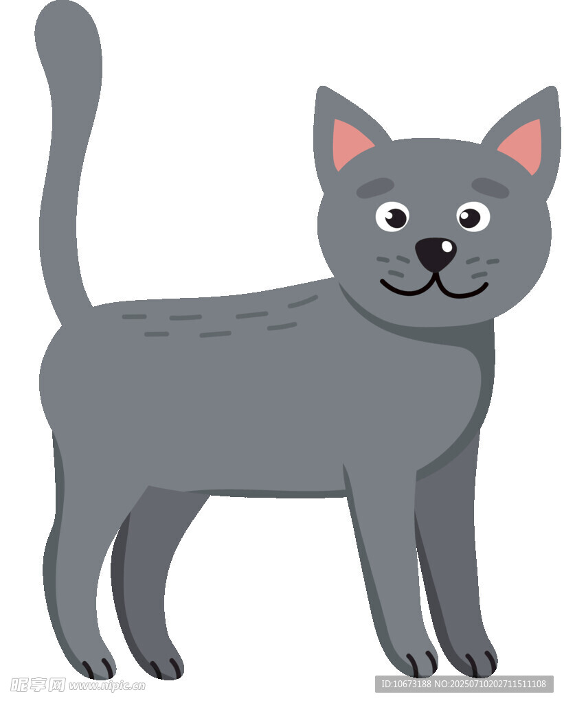 可爱灰猫卡通形象
