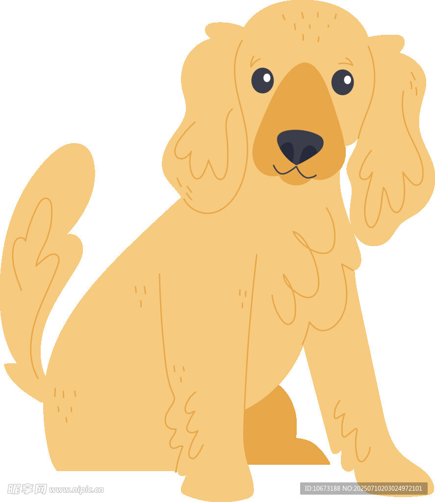 可爱坐着的金毛犬