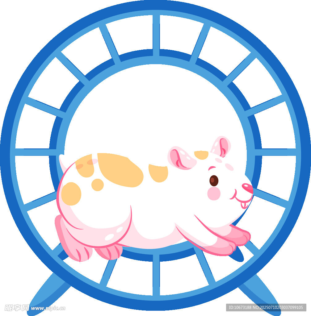 仓鼠在滚轮上快乐奔跑