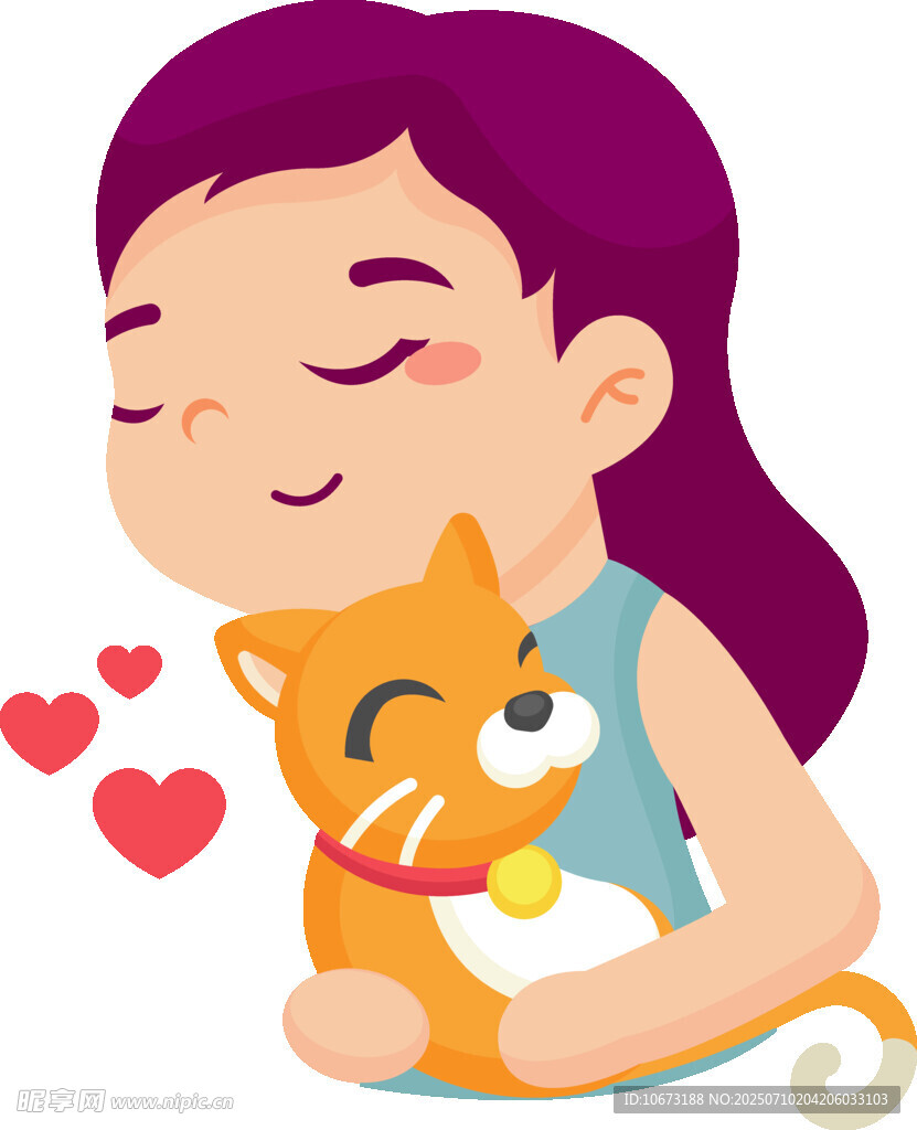 女孩与猫咪的温馨瞬间