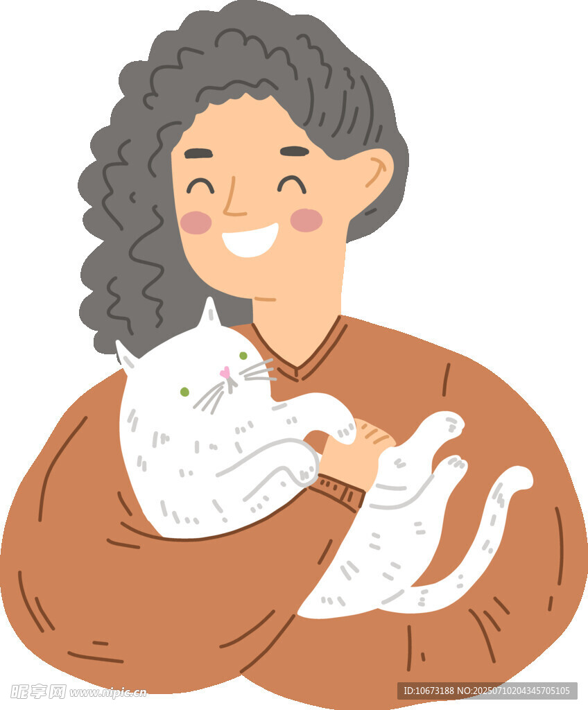 女子温馨抱猫瞬间