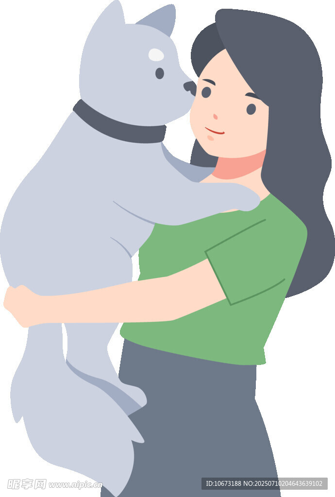 女子温馨拥抱大狗狗
