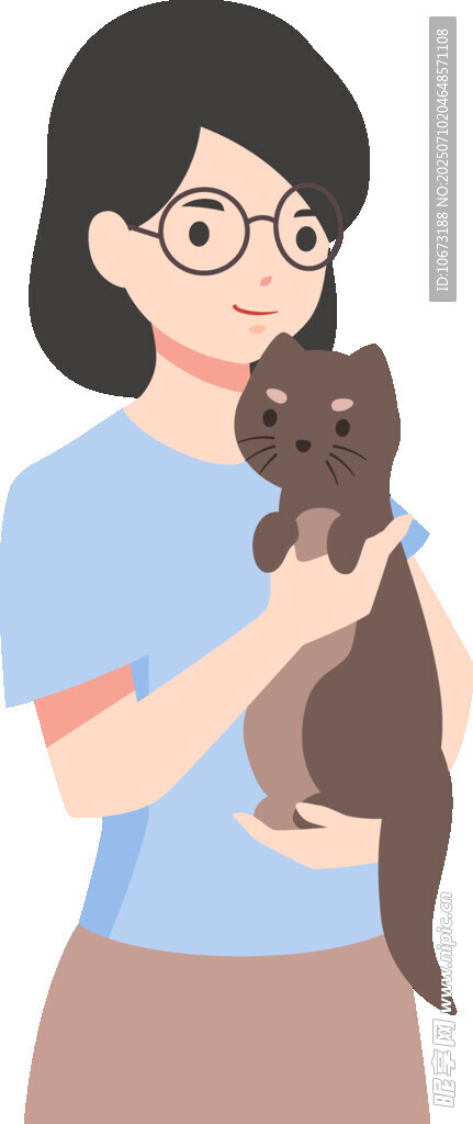 女子温柔抱猫